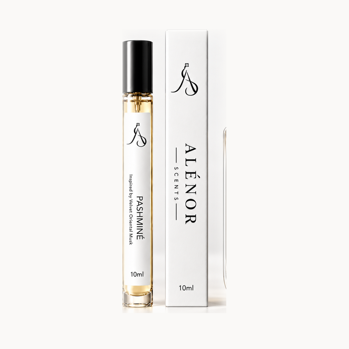 PASHMINÉ by ALÉNOR SCENTS — 10 ml vial and box concept; 10 ml currently unavailable
