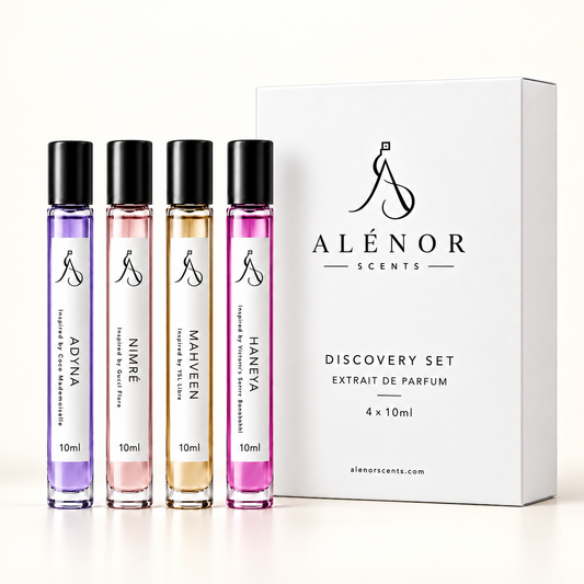 FEMME Discovery Set by ALÉNOR SCENTS – NIMRÉ, ADYNA, MAHVYN and HANEYA