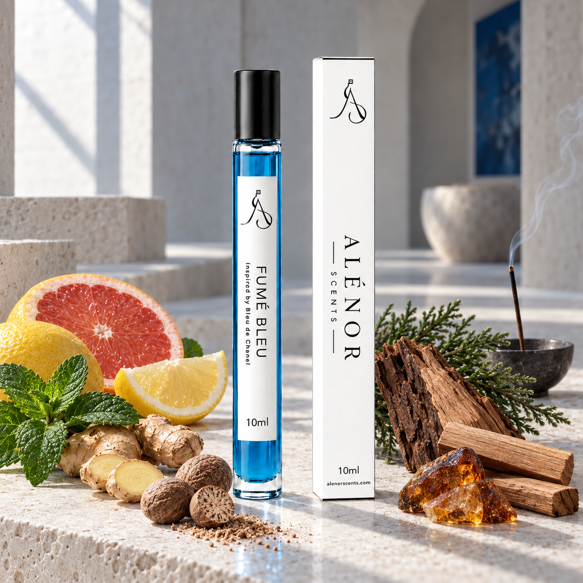 FUMÉ BLEU fragrance vial – 10 ml, 40% Extrait de Parfum by ALÉNOR SCENTS