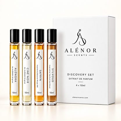 UNISET Discovery Set by ALÉNOR SCENTS – ALÉNORA, CINÉ NOIR, SAFRYN and SYLVOUD