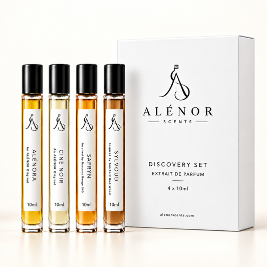 UNISET Discovery Set by ALÉNOR SCENTS – ALÉNORA, CINÉ NOIR, SAFRYN and SYLVOUD